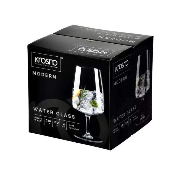 Niskie kieliszki do wody Modern 380 ml opakowanie